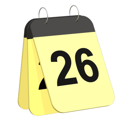 Icono 3d del típico calendario. Estaría personalizado con los colores de mi preferencia.