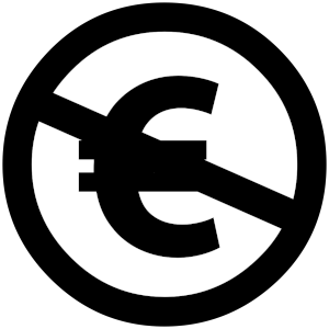 Icono europeo (Euro) de una licencia No Comercial